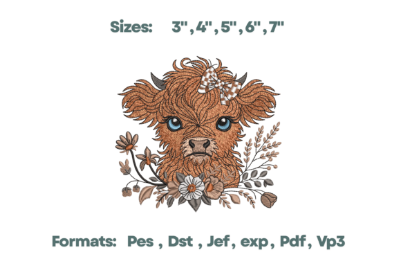 Boho Floral Highland Cow Embroidery: A Seasonal Staple for Holiday Crafters