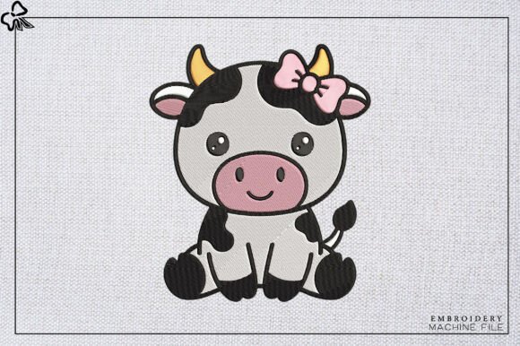 Cute Baby Cow with Bow Embroidery: A Designer’s Honest Review