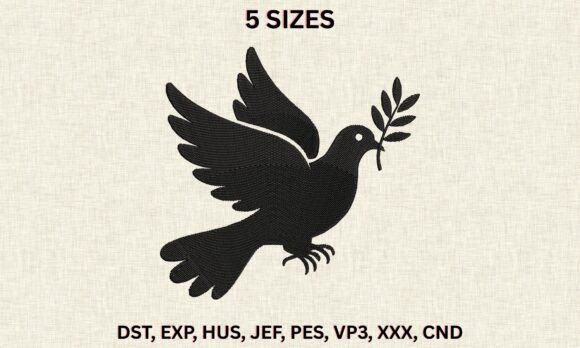 Dove Olive Branch DST PES Embroidery: A Symbol of Hope for Holiday Crafting