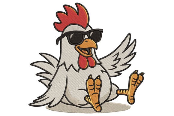 Funny Rooster Embroidery Design: A Lighthearted Touch for Everyday Projects