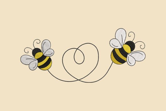 Heart Honeybees Embroidery Design: A Craft Fair Darling